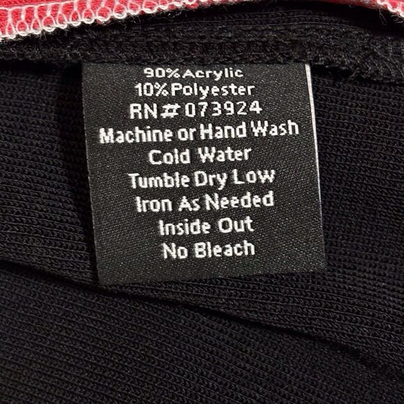 Misook Womens Knit Cardigan Size Medium Black Red White Colorblock Open Front - Picture 9 of 9